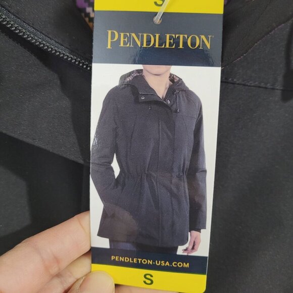 NEW Pendleton Womens S Black Hooded Parka Windbreaker Coat - Picture 3 of 11